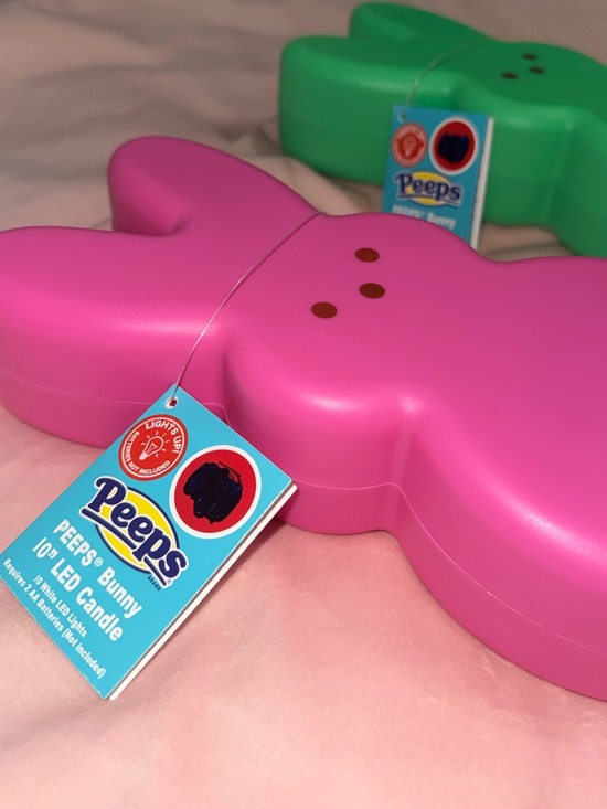 NWT PEEPS Easter Decor Bundle Bunny String Lights LED Candle Pink Spring Basket - Picture 2 of 10